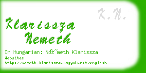klarissza nemeth business card